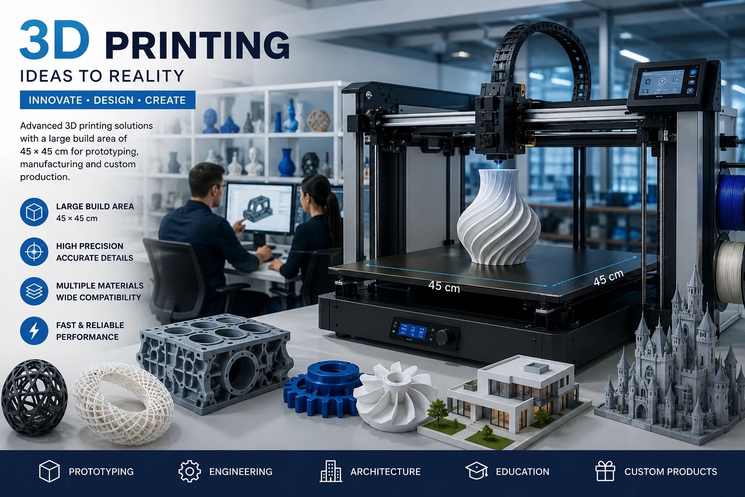 რა არის 3D ბეჭდვა? სრული გზამკვლევი, პროცესი და უპირატესობები
